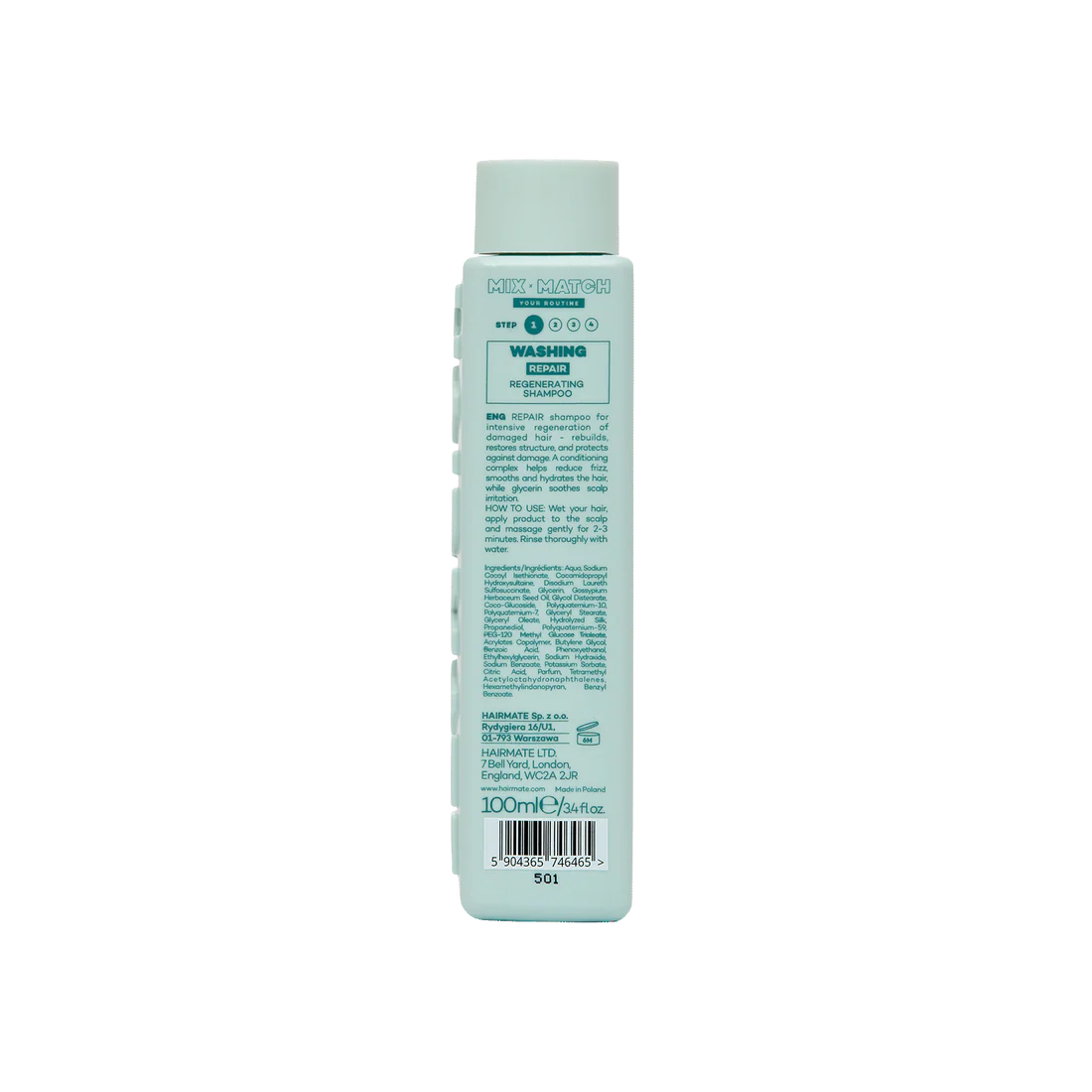 REPAIR SAMPON pentru par deteriorat, uscat si sensibilizat, de grosime medie sau gros, HAIRMATE, 100ml [2]