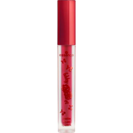 essence - Ruj lichid mat SO CHERRY happy matte liquid lipstick 01 - Cherry Kisses, 4 ml, essence