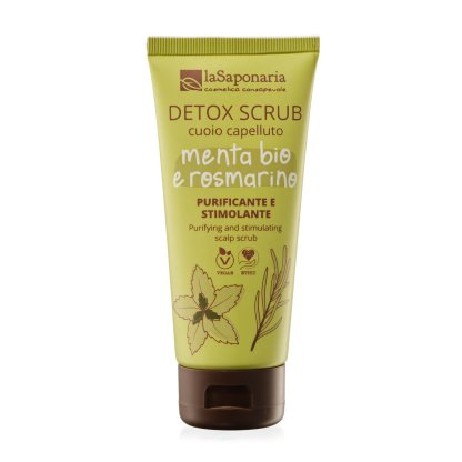 Ingrijire Par - Scrub pentru scalp detoxifiant cu menta  bio si rozmarin, 100 ml,La Saponaria