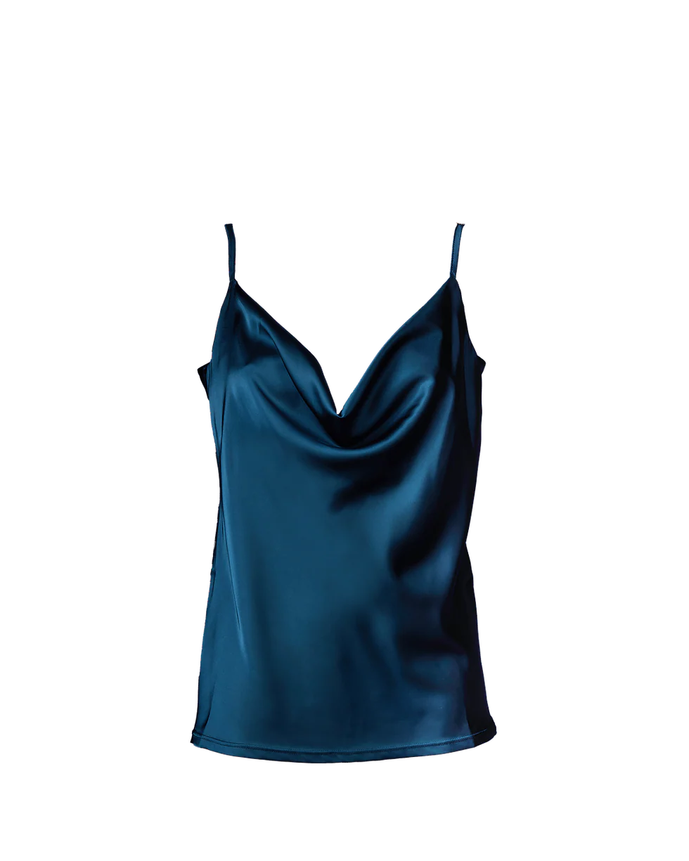 Noblesse Oblige - Top din mătase simplu, fără dantelă Luna  albastru Petrol, Nobless Oblige