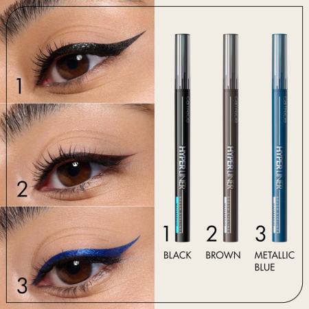 Tuș pentru ochi rezistent la apă Hyper Liner tip pensulă - 010 Ever Black, Catrice [6]