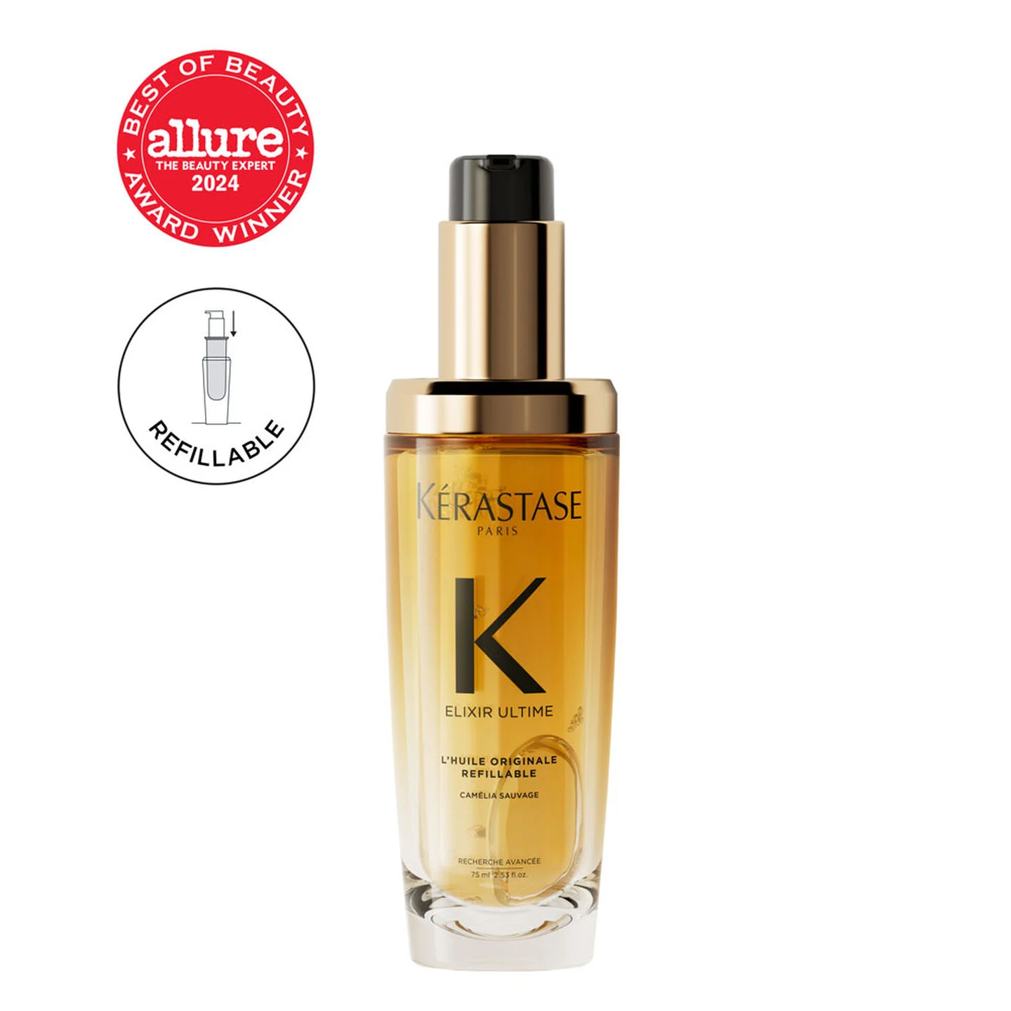 Uleiuri si serumuri pentru par si scalp - Ulei reincarcabil pentru par Kerastase ELIXIR ULTIME L'Huile Originale, 75ml