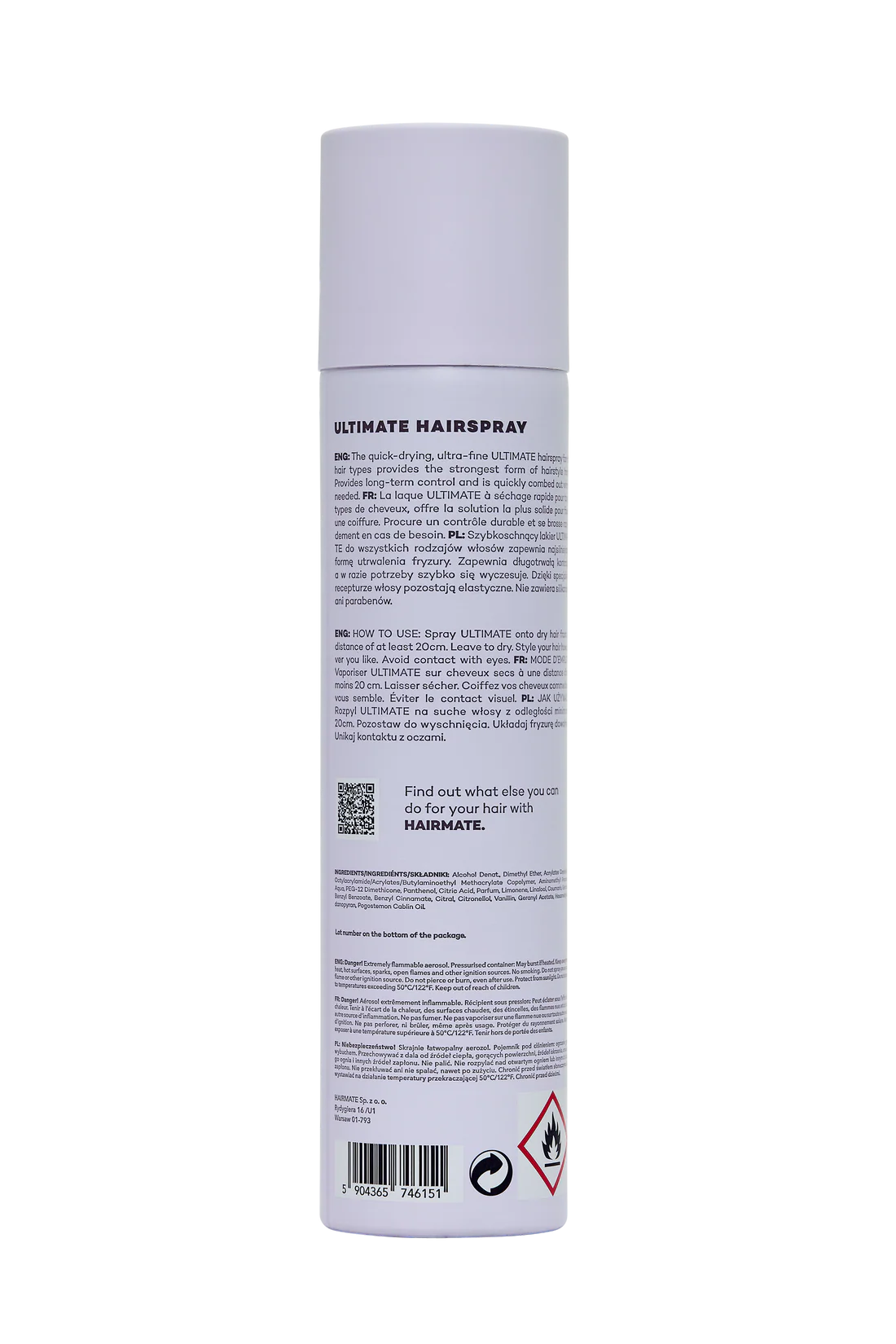 ULTIMATE HAIRSPRAY fixativ cu fixare foarte puternica pentru toate tipurile de par, HAIRMATE, 300ml [1]
