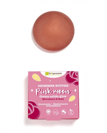 Crema de corp - Unt solid de corp pentru stralucire Pink Moon cu murumuru si trandafir, 80 ml