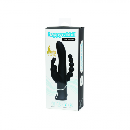 Vibrator Triple Curve Happy Rabbit, Negru [1]