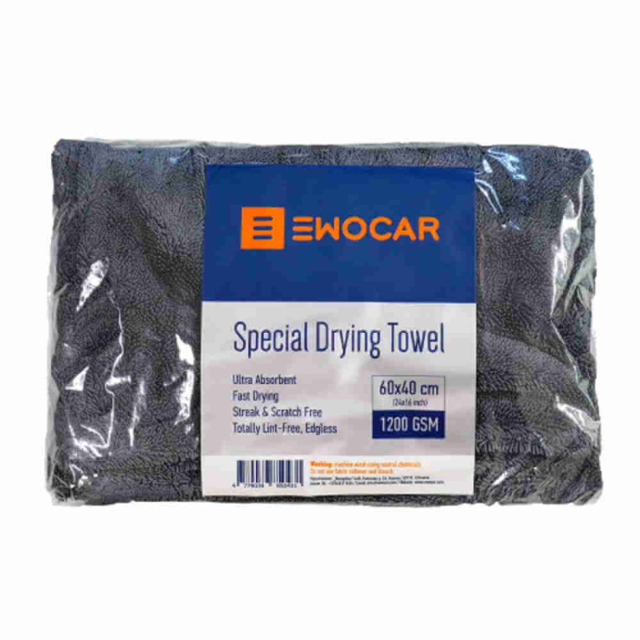 Prosop uscare ultra absorbant din microfibra Ewocar, 60x40cm, 1200GSM, gri [5]