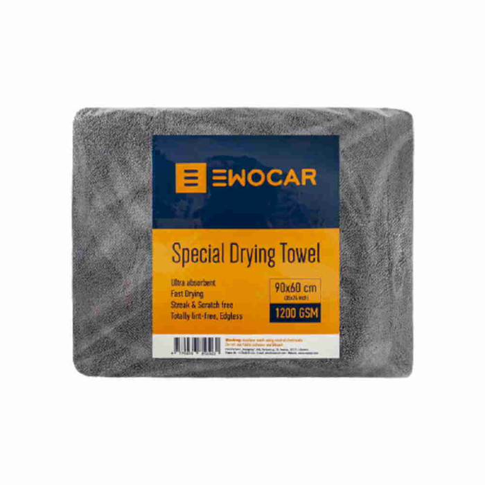 Prosop uscare ultra absorbant din microfibra Ewocar, 90x60cm, 1200GSM, gri [5]