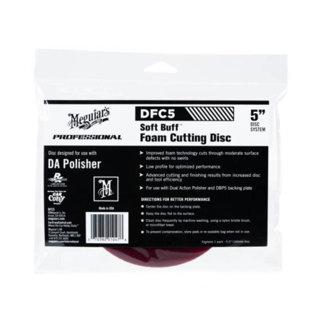 Burete polish abraziv orbitala Meguiar's Soft Buff DA Foam Cutting Disc, grena, 127mm