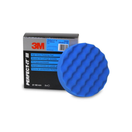 Burete polish finish 3M High Gloss Polishing Pad, albastru, 150mm
