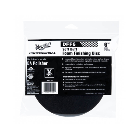 Bureti, Talere - Burete polish finish orbitala Meguiar's Soft Buff DA Foam Finishing Disc, negru, 152mm