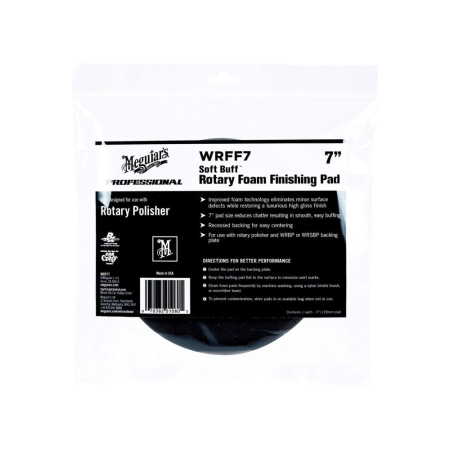 Bureti, Talere - Burete-polish-finish-rotativa-Meguiars-Soft-Buff-Rotary-Foam-Finishing-Pad-negru-178mm-WRFF7