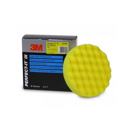 Bureti, Talere - Burete polish mediu 3M High Gloss Polishing Pad, galben, 150mm