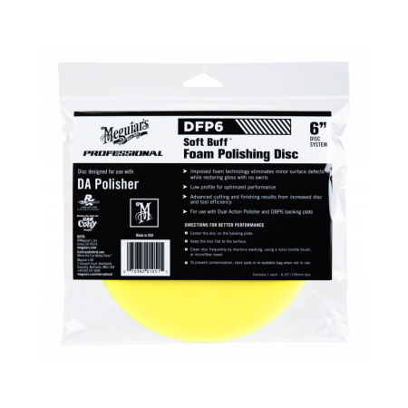 Bureti, Talere - Burete polish mediu orbitala Meguiar's Soft Buff DA Foam Polishing Disc, galben, 152mm
