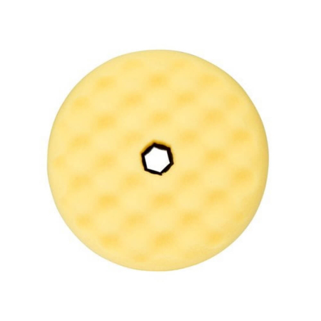 Burete polish mediu valurit cu fata dubla 3M Quick Connect Polishing Pad, galben, 150mm [3]