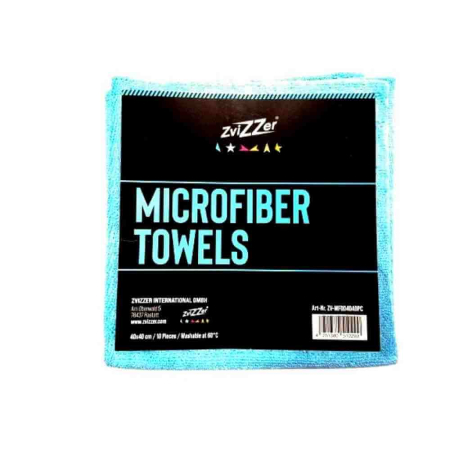 Accesorii polish auto - Lavete microfibra profesionale ZviZZer Microfiber Cloth, 40x40cm, albastre, set 10 buc