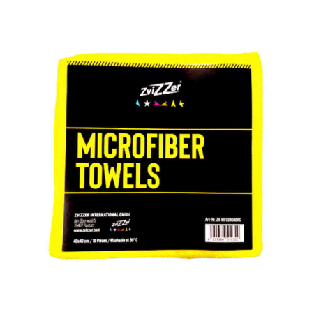 Lavete polish si ceara - Lavete microfibra profesionale ZviZZer Microfiber Cloth, 40x40cm, galbene, set 10 buc