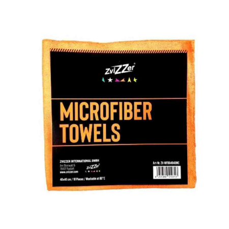 Lavete polish si ceara - Lavete microfibra profesionale ZviZZer Microfiber Cloth, 40x40cm, portocalii, set 10 buc