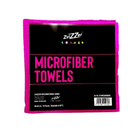 Lavete polish si ceara - Lavete microfibra profesionale ZviZZer Microfiber Cloth, 40x40cm, rosii, set 10 buc