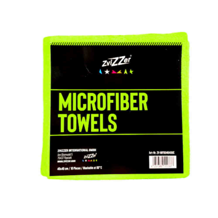 Accesorii polish auto - Lavete microfibra profesionale ZviZZer Microfiber Cloth, 40x40cm, verzi, set 10 buc