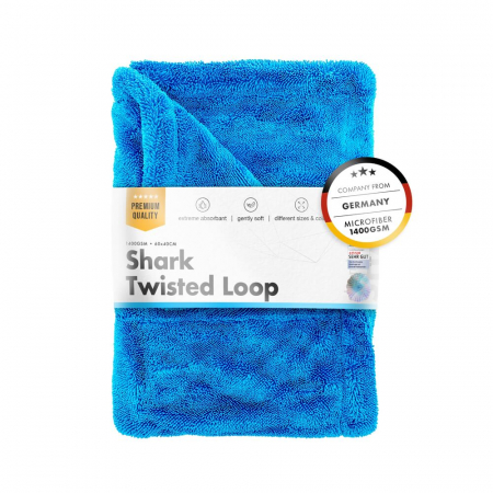 Prosop uscare ultra absorbant din microfibra ChemicalWorkz Shark Twisted Loop Towel, 1400GSM, albastru