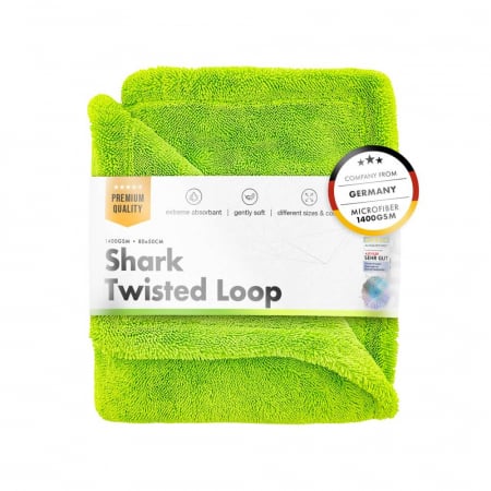 Accesorii spalare auto - Prosop-uscare-ultra-absorbant-din-microfibra-ChemicalWorkz-Shark-Twisted-Loop-Towel-1400GSM-verde-CW-STL-GR
