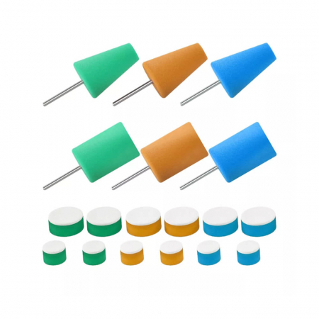 Bureti, Talere - Set-bureti-polish-extensie-flexibila-ChemicalWorkz-Polishing-Cone-and-Foam-Polishing-Pads-set-18buc-CW-PCFPS