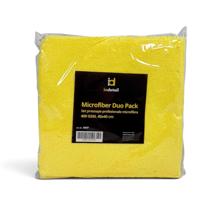 Lavete polish si ceara - Set-prosoape-profesionale-microfibra-Indetail-Microfiber-Duo-Pack-400GSM-40x40cm-2Pack-MDP