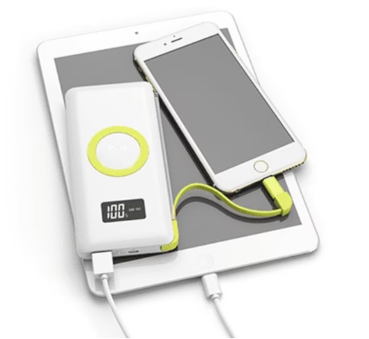 Baterie externă 15000 mAh, multifuncțională cu cabluri USB Type-C, Micro USB și adaptor Lightning, Andowl (Q-CD815)