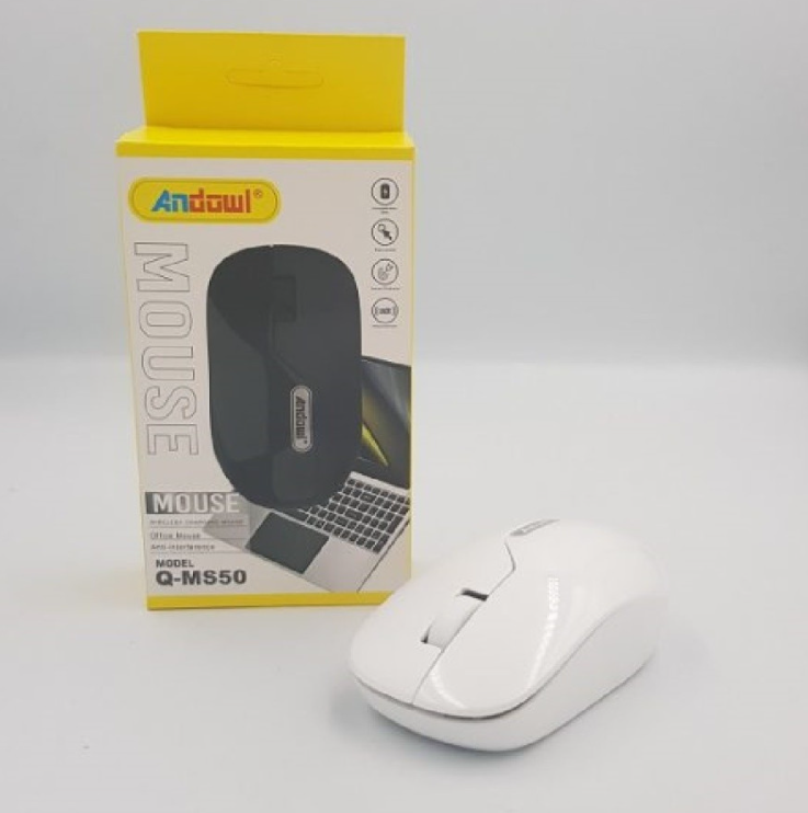 Mouse Wireless cu Senzor Optic, 2.4GHz, Distanta 10m, Ideal pentru Birou, Andowl (Q-MS50)