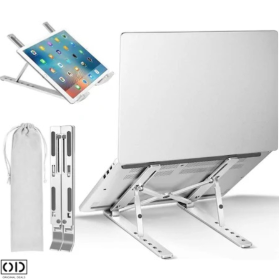 Suport portabil pentru laptop, brate flexibile, Folding, inaltime reglabila SILVER, XO (C102)
