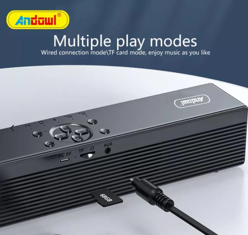 Boxă Portabilă Bluetooth cu Ceas Digital, Alarmă și Funcție de Lumina de Noapte, Microfon Integrat, Autonomie Lungă, Andowl (Q-YXB133) [4]
