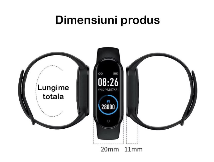 Bratara Fitness, Bluetooth 5.0, Ecran Color HD, Monitorizare ritm cardiac, Andowl M7 (CI-700) [2]