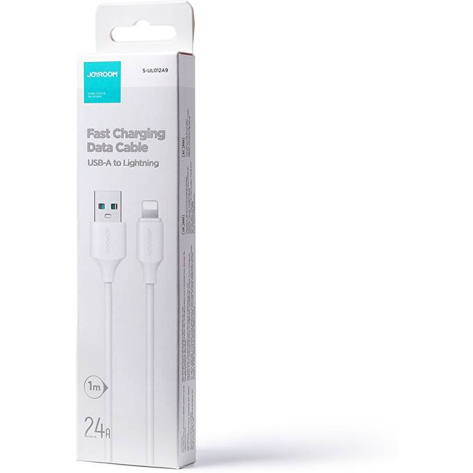 Cablu încărcare rapidă și transmitere de date, USB A to Lighting, 2,4A, 1m, JoyRoom, Alb [3]