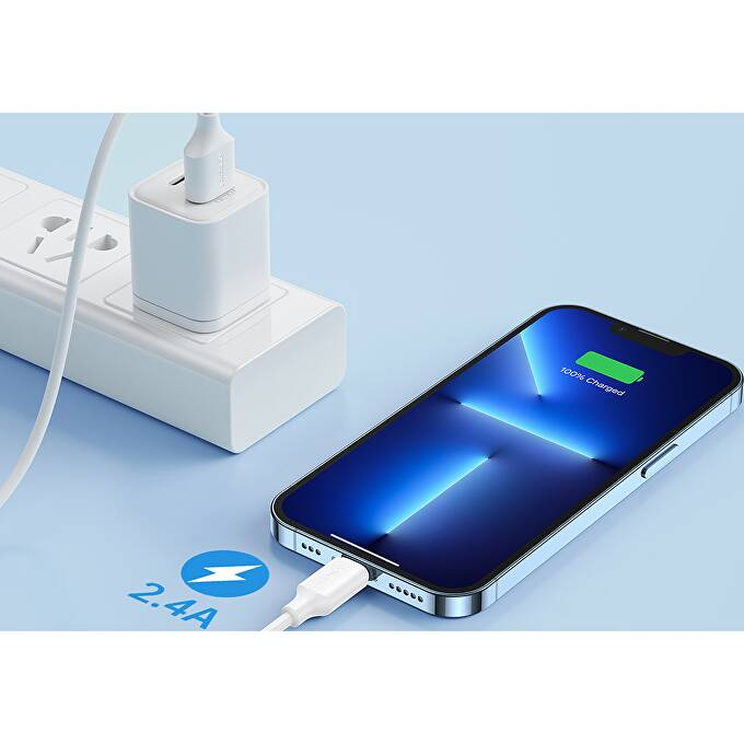 Cablu încărcare rapidă și transmitere de date, USB A to Lighting, 2,4A, 1m, JoyRoom, Alb [6]