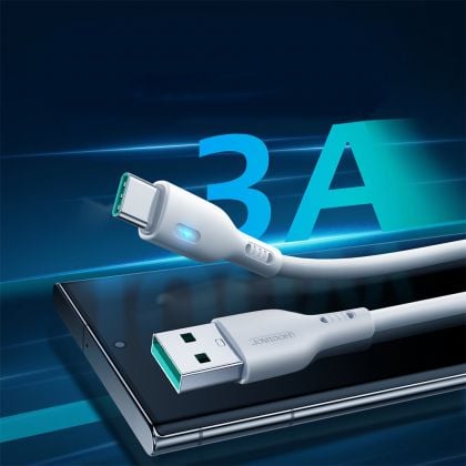Cablu încărcare rapidă și transmitere de date, USB A to USB Tip C, 3A, 1m, JoyRoom, Alb [3]