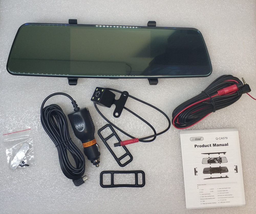 Camera Auto De Bord Full HD, tip oglinda cu Touch Screen, ecran 5,5" + camera spate marsarier [5]