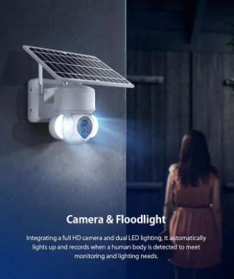 Camera de Supraveghere Exterior, Solara, 3MP, 128GB, WIFI+5G Sim, Andowl (Q-SX81) [4]