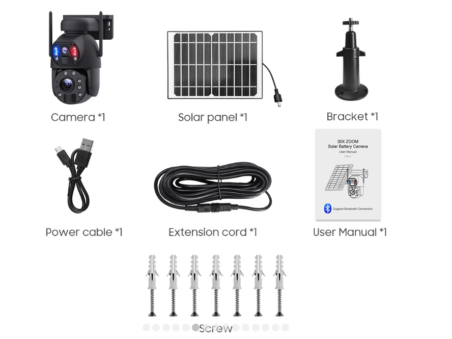Cameră de Supraveghere Solară, 4K HD, WiFi cu Panou Solar, Andowl,  Model G99 (F599) [3]