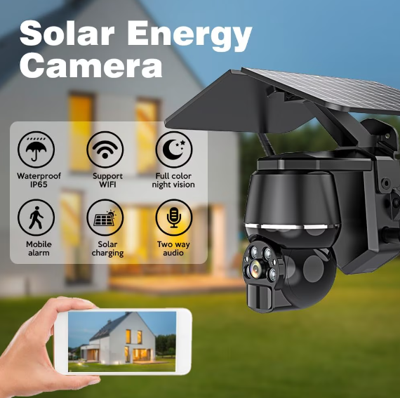 Cameră de Supraveghere Solară 4MP, Conectivitate 4G, WiFi, Senzor De Mișcare Și Panou Solar, Exterior, Infraroșu, Negru [5]