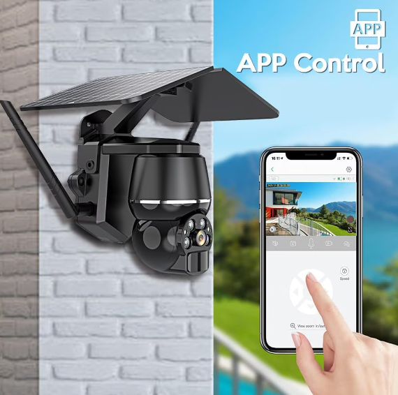 Cameră de Supraveghere Solară 4MP, Conectivitate 4G, WiFi, Senzor De Mișcare Și Panou Solar, Exterior, Infraroșu, Negru [6]