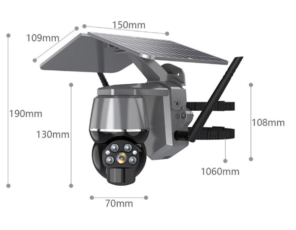 Cameră de Supraveghere Solară 4MP, Conectivitate 4G, WiFi, Senzor De Mișcare Și Panou Solar, Exterior, Infraroșu, Negru [8]