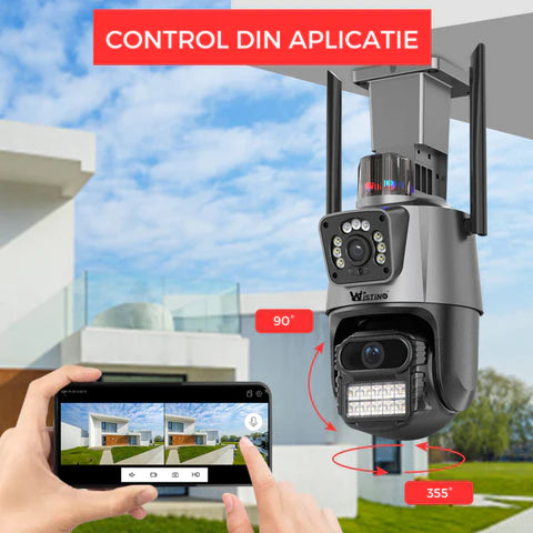 Camera de supraveghere WIFI 8K, zoom 8x, 2 lentile, Control din aplicatie, Urmarire automata, Rezistenta la apa IP66 G900 [5]