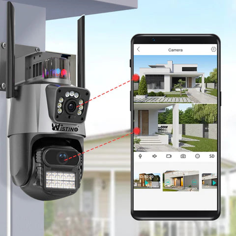 Camera de supraveghere WIFI 8K, zoom 8x, 2 lentile, Control din aplicatie, Urmarire automata, Rezistenta la apa IP66 G900 [9]