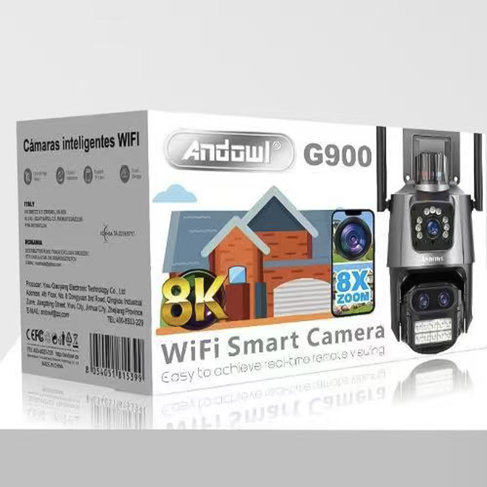 Camera de supraveghere WIFI 8K, zoom 8x, 2 lentile, Control din aplicatie, Urmarire automata, Rezistenta la apa IP66 G900 [4]