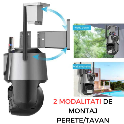 Camera de supraveghere WIFI 8K, zoom 8x, 2 lentile, Control din aplicatie, Urmarire automata, Rezistenta la apa IP66 G900 [8]