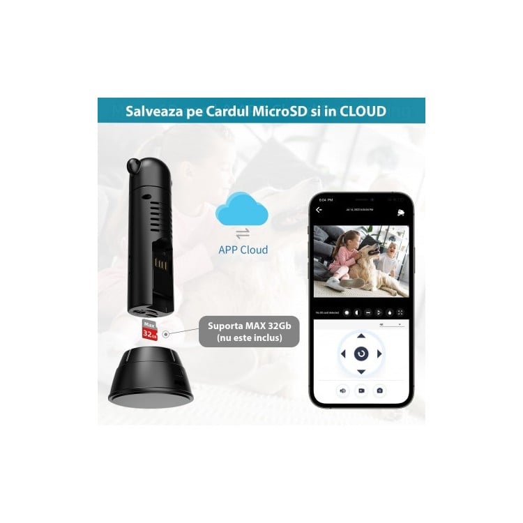 CAMERA VIDEO MINI, 1080P WIFI CU TELECOMANDA 360° [3]