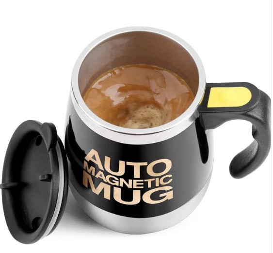 Cana Smart cu Autoamestecare, Self-stirring Mug, Ideală pentru Băuturi Automix, 350 ml, Negru, Aorlis (AO-50052) [3]