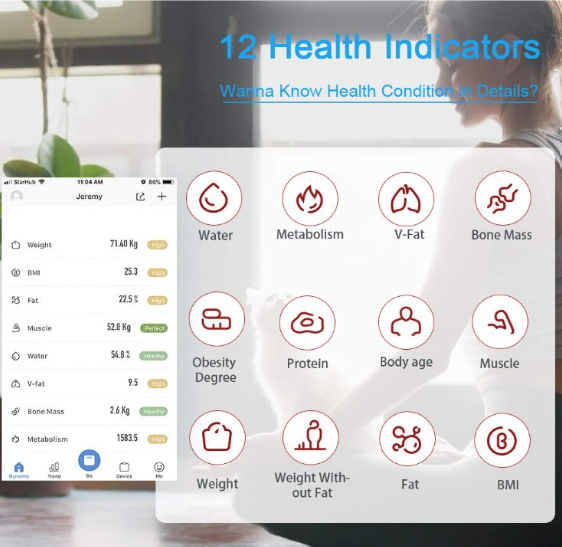 Cântar Bluetooth cu Analiză Corporală, 180 kg, Conectivitate Aplicație, Măsurători Precise, Andowl (Q-D001) [2]