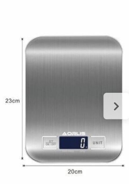 Cântar de Bucătărie Electronic, Oțel Inoxidabil, 5 kg, Multifuncțional și Rezistent la Apă, Aorlis (AO-78365) [4]