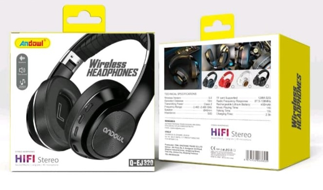 Căști Wireless Andowl, Bluetooth, HiFi Stereo, Negru, (Q-EJ320) [1]